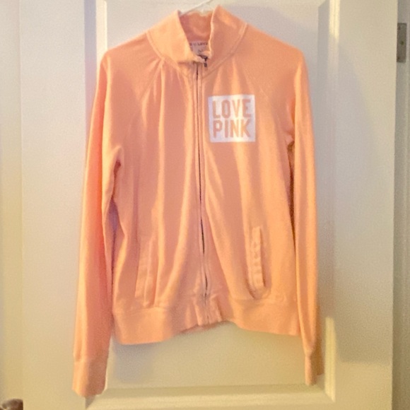 PINK Victoria's Secret Tops - Victoria’s Secret PINK peach/melon full zip up, size M.